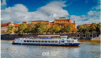 PRAGUE SIGHSTEEING DINNER CRUISE WITH OPEN TOP GLASS BOAT (3HOURS)