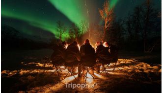 NORTHERN LIGHTS HUNTING TOUR BY MINIBUS WITH CAMPFIRE EXPERIENCE IN TROMSØ